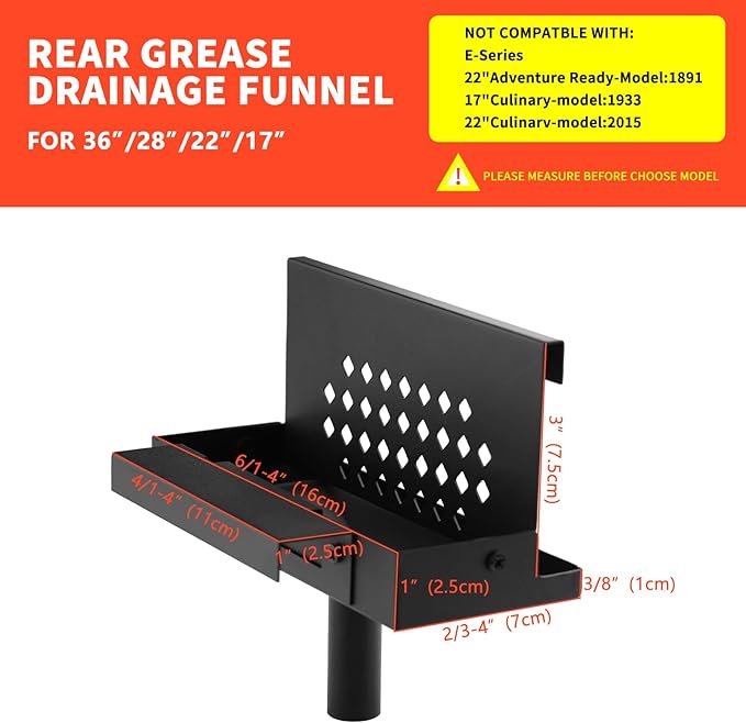 Rear Grease Drainage System for Blackstone, Grease Gate for Blackstone Grease Cup Upgraded Two mounting Options Blackstone Accessories Set with Grease Trap,Grease Bucket and a Silicone Bucket Liners