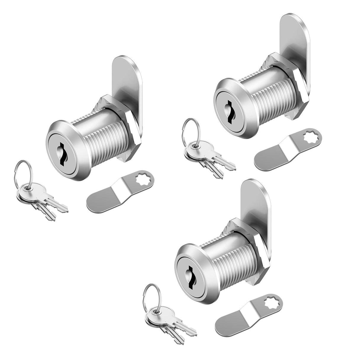 Jayseon 3 Pack Cabinet Locks with Keys, RV Cam Lock Keyed - Image 1