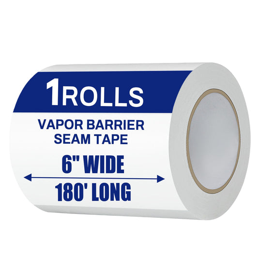 1 Roll, White Vapor Barrier Tape - Image 1