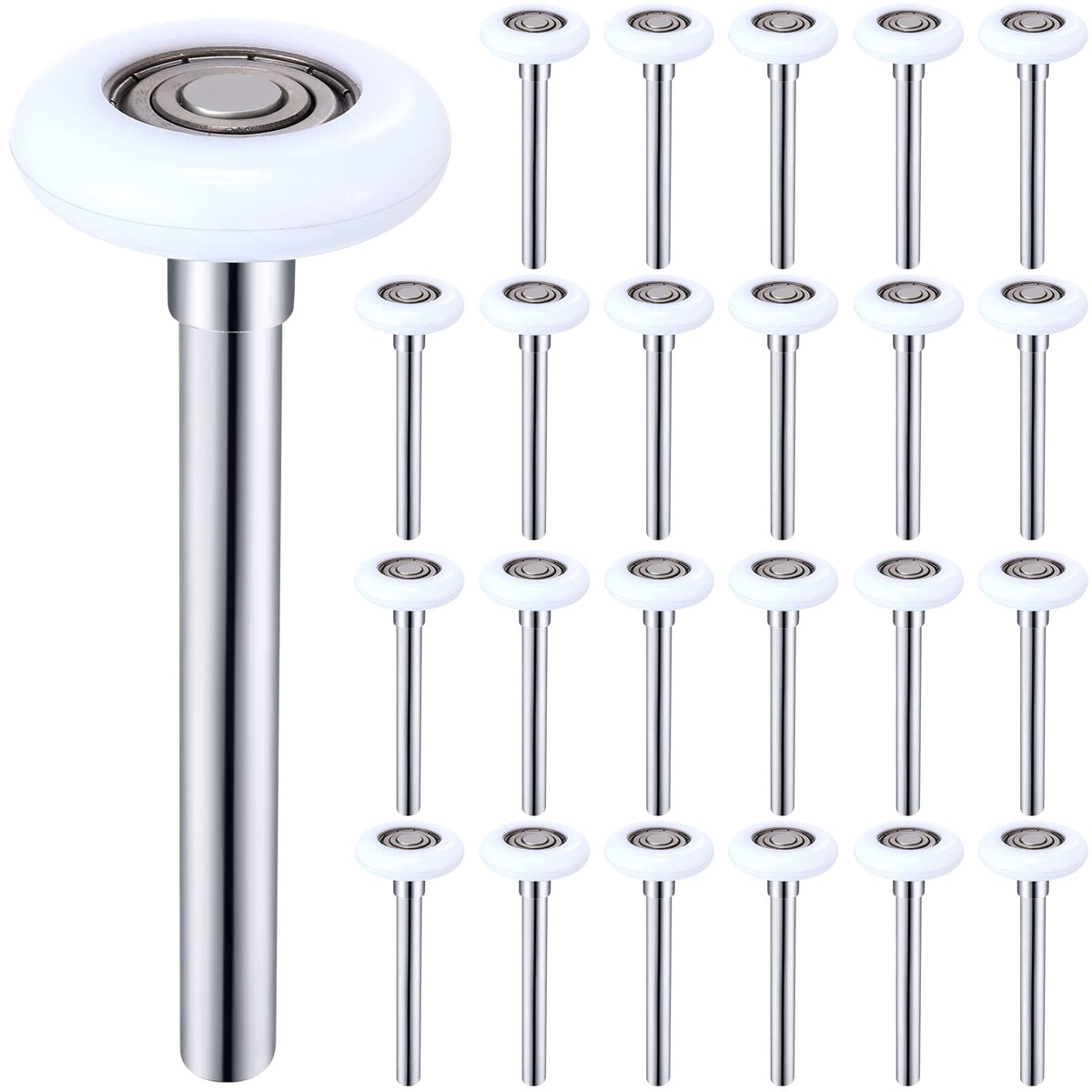 Funtery 24 Pcs Garage Door Rollers 2" Nylon Wheels 4.7" Stem - Image 1
