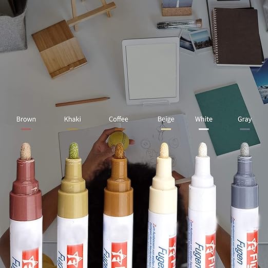 7 Pieces Grout Pen Home Tile Grout Wall Pen Restorer Pen Repair Marker For Restoring Tile Wall Floor Bathrooms and Kitchen(Multicolor,7 Pieces)