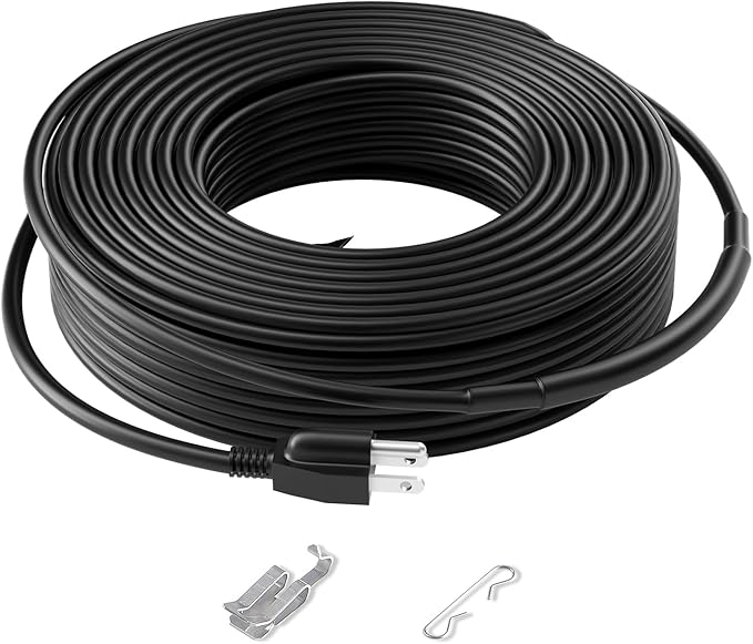 VEVOR Self-Regulating Pipe Heating Cable, 140FT 5W/FT Heat Tape for Pipes, Roof Snow Melting De-icing, Gutter and Pipe Freeze Protection