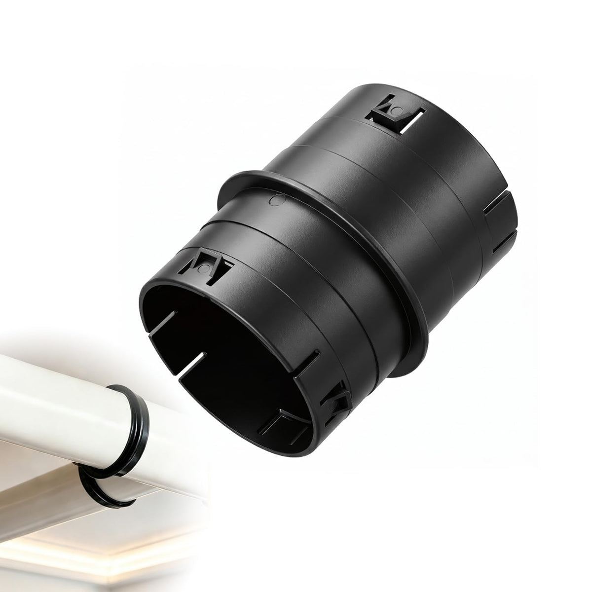 4" Universal Pipe Connector with Snap Lock, Corrugated to PVC - Image 1