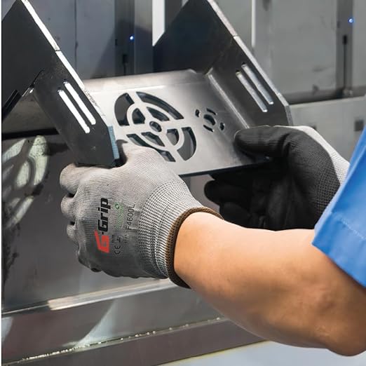 Liberty F4600 G-Grip Micro-Foam Nitrile Palm Coated Seamless Gloves with 15-Gauge Nylon Shell | Ideal for Automotive, Manufacturing, General Purpose | Gray/Black, 2X-Large (Pack of 12)