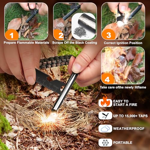 Survival Fire Starter, 4 Inch Ferro Rod, Flint Fire Starters - Image 4