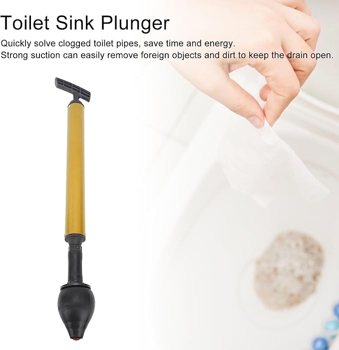 flexman Toilet Plunger, Multifunctional Heavy Duty Drain Clog Remover, High Pressure Air Drain Blaster Plunger for Clogged Pipe Floor Drain Bathroom (Black)