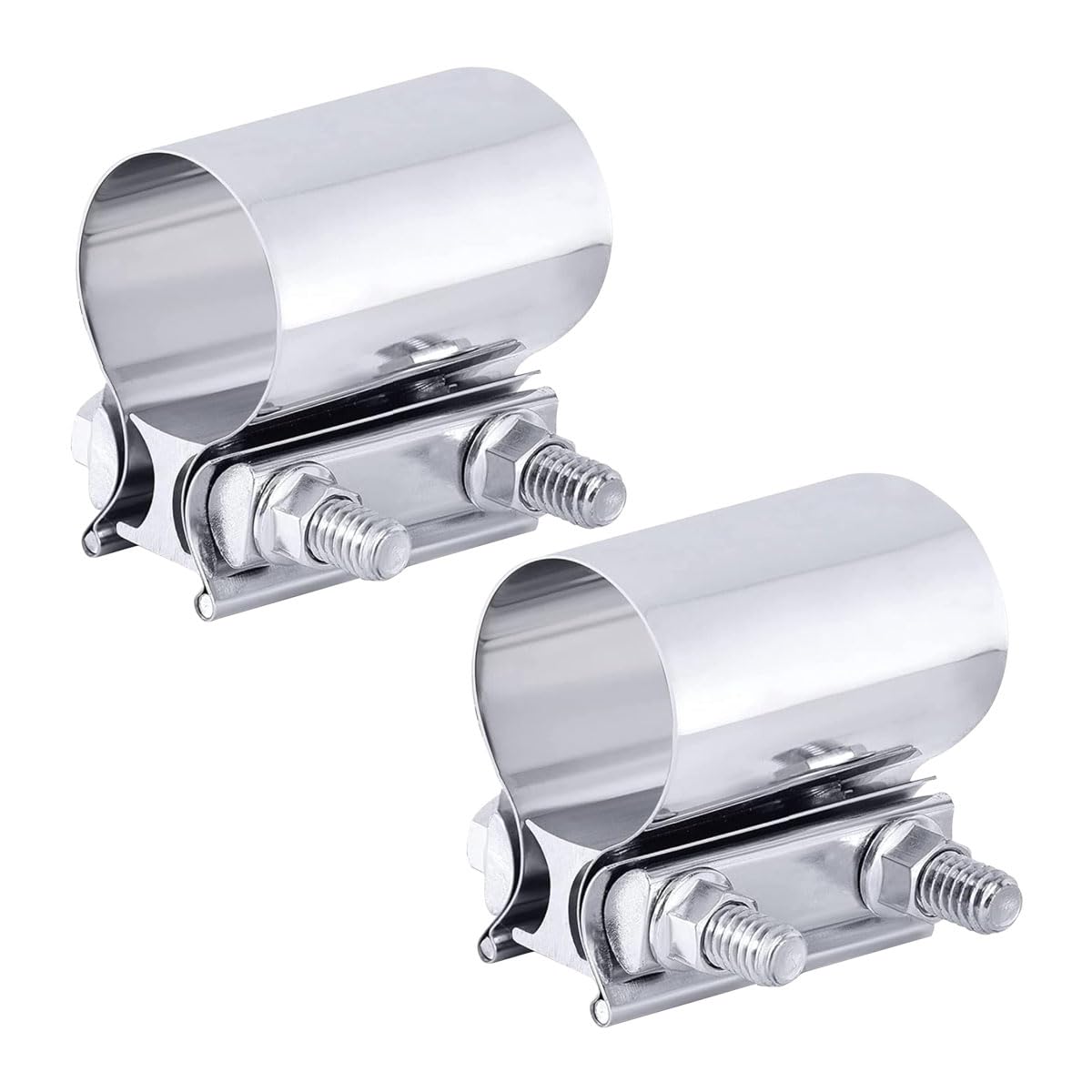 GLSOWEE 2PCS 2." Exhaust Clamp, Butt Joint Muffler Band | Hand Tools - Image 1