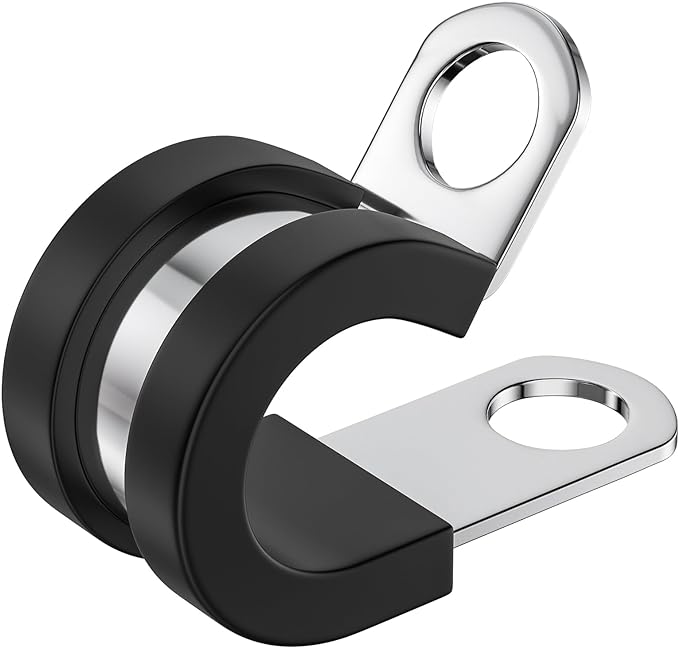 20 PCS 3/16 Inch Cable Clamps - Stainless Steel, Insulated, Hose & Pipe Clamps