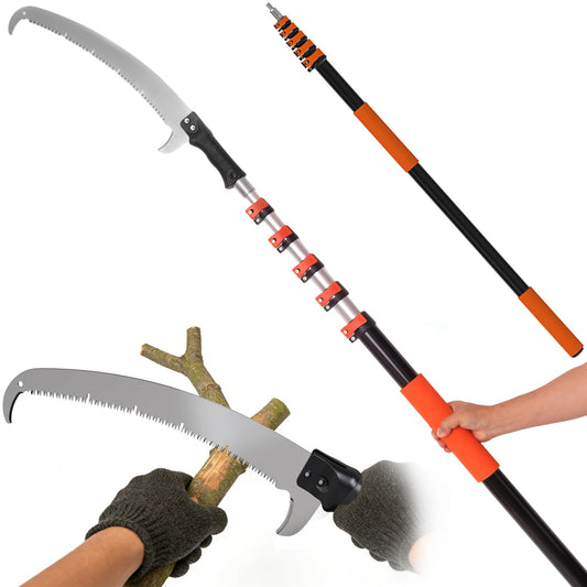 26FT Manual Pole Saw for Tree Trimming, 5-20FT Telescoping - Image 1