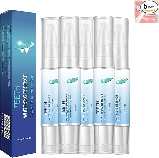 5Pcs Teeth Whitening Pen Gel Kit, Tooth Whitening Essence,Teeth Stain Remover,Intensive Stain Removal Teeth Reduce Yellowing