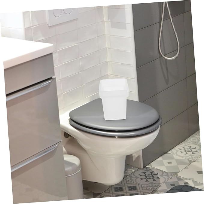 Toilet Bowl Brush Cup Ceramic Holder Bathroom Scrubber Frosted Design Easy Maintenance