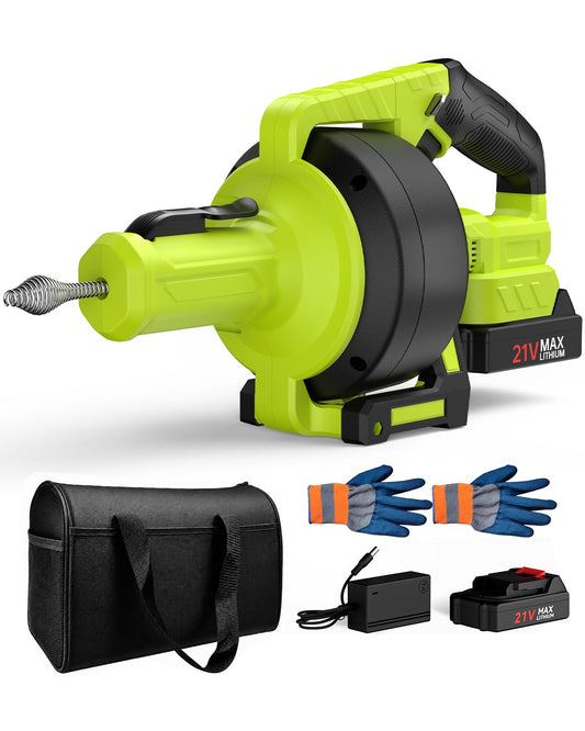 Ublue 21V Cordless Electric Drain Auger, 25Ft Auto-Feed Snake - Image 1