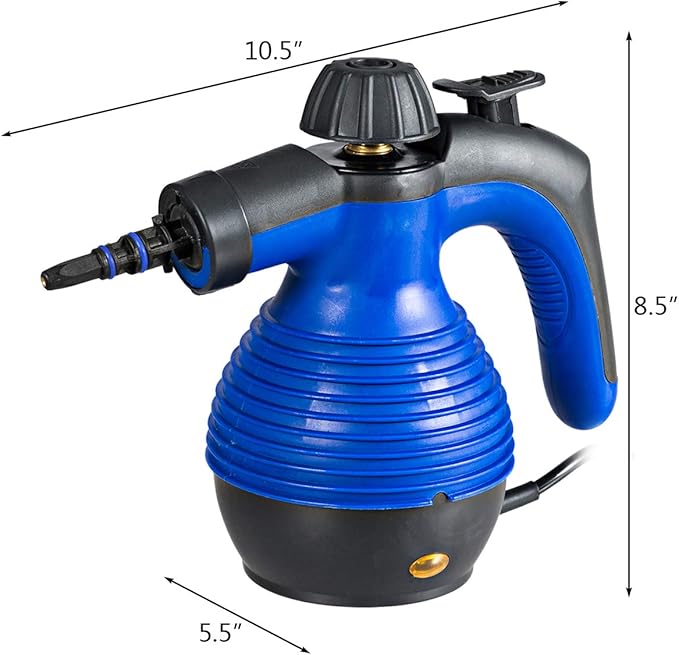 GOFLAME Steam Cleaner 1050W Handheld Multi-Purpose Powerful Steam, Sanitizer, Steamer, Steam Iron, Remove Stains/Grease from Bathroom, Kitchen (Blue)