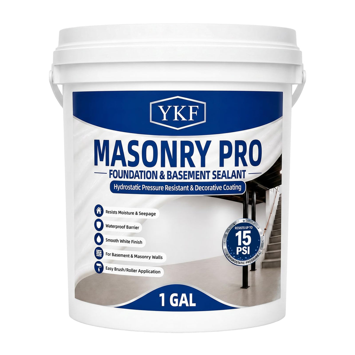 YKF Masonry Pro Foundation & Basement Waterproofing Sealer, 1 - Image 1