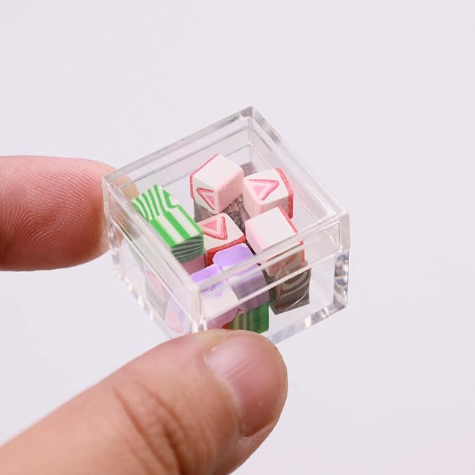 KissYou Small Clear Box Acrylic Candy Boxes with Lids Plastic Square Cube Jewelry Storage Contanier Christmas Decorative Boxes