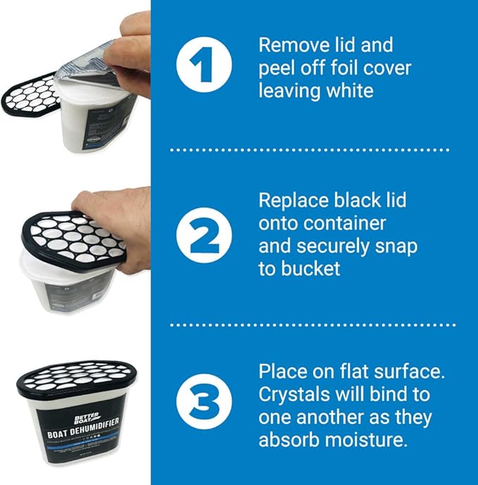 Charcoal Moisture Absorber & Odor Remover - Boat Dehumidifier 2 Pack