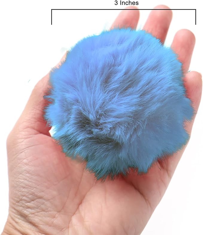 Craft Pom Pom Balls,Large Pink Poms Costume Accessory, Pom pom Balls for Arts and DIY Creative Crafts Decorations,Blue,3 Inches,20 Pieces.