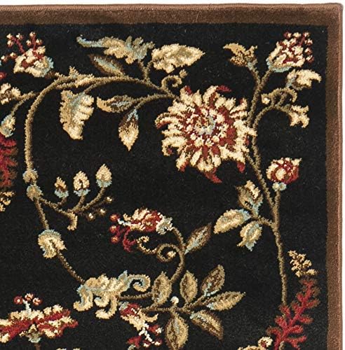 SAFAVIEH Lyndhurst Collection Runner Rug - 2'3" x 8', Black & Multi, Traditional Floral Design, Non-Shedding & Easy Care, Ideal for High Traffic Areas in Living Room, Bedroom (LNH552-9091)