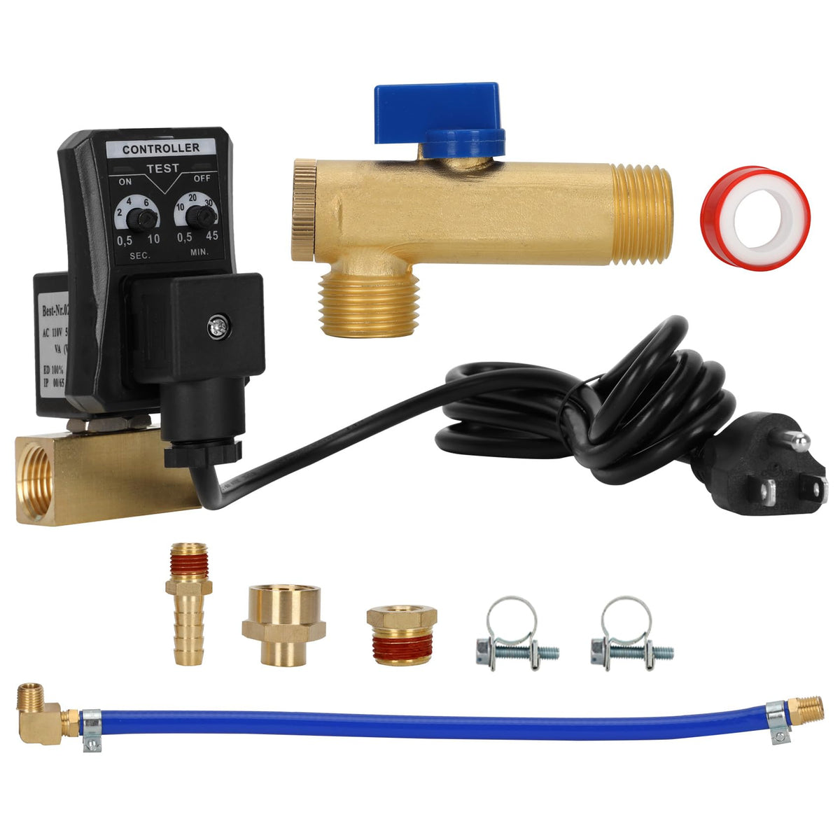 Electronic Tank Drain Kit with Timer Control for Compressed Air - Image 1