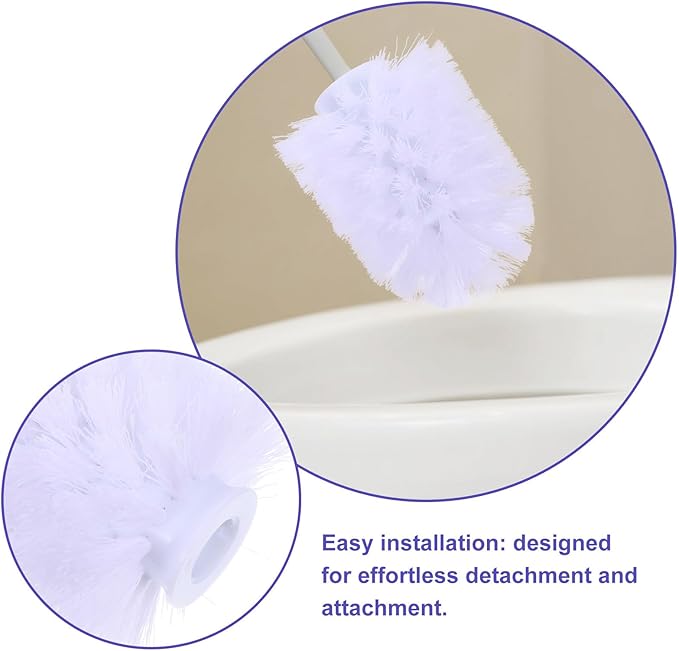 Zerodeko 10pcs Heavy Duty Toilet Brush Replacement Heads Stainless Steel Bathroom Toilet Scrubber Refills 75x100mm for Home and Hotel Cleaning