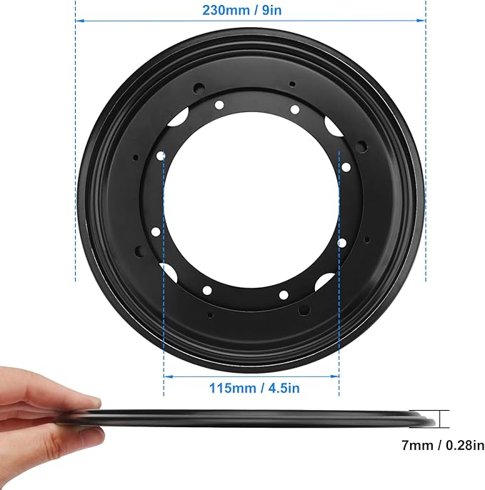 4 PCS 9 Inch Black Lazy Susan Turntable Bearing Plate, Easy Installation, Solid Metal Construction, for Home and Industrial