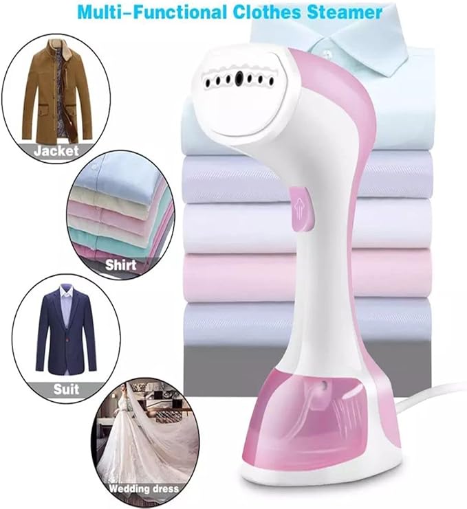 Handheld Steamer 1100W Powerful Garment Steamer Mini Portable 6 Seconds Fast-Heat Steam Iron Machine for Home, Office & Travel, Pink, 27x17.2x10.8cm / 10.62x6.77x4.25inch