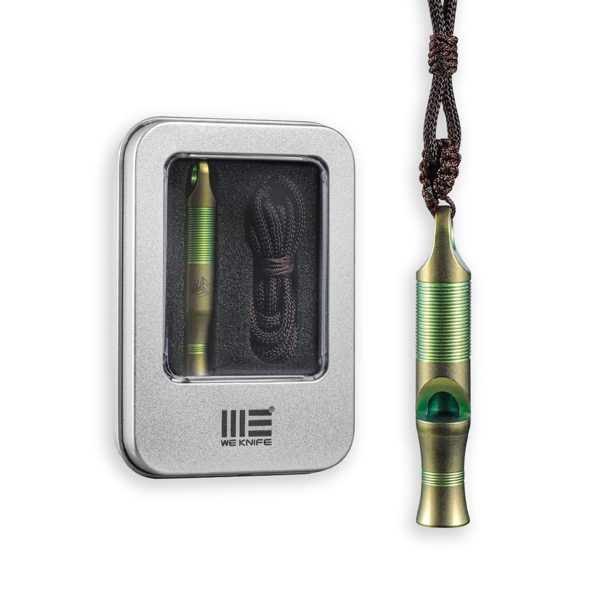 WeKnife Titanium Emergency Whistle Survival Loud, with Paracord - Image 1