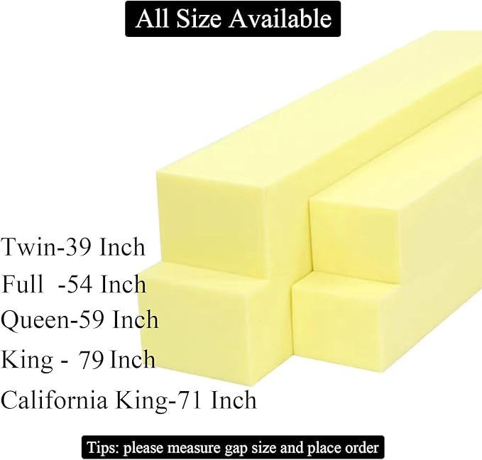 Bed Gap Filler for Headboard Space Filler Bed Crack Pillow Stopper Wall Side Mattress Extender Memory Foam Mattress Gap Filler King Bed 79x2x12 Inches
