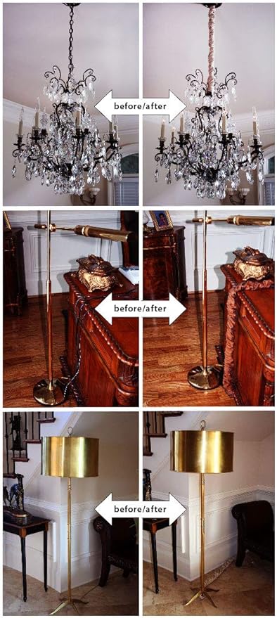 Royal Designs, Inc. Cord & Chain Cover 4 ft Silk Type Fabric, Chandelier Pendant Lighting Chain & Cable Management, Touch Fastener, Red - 2 Pack