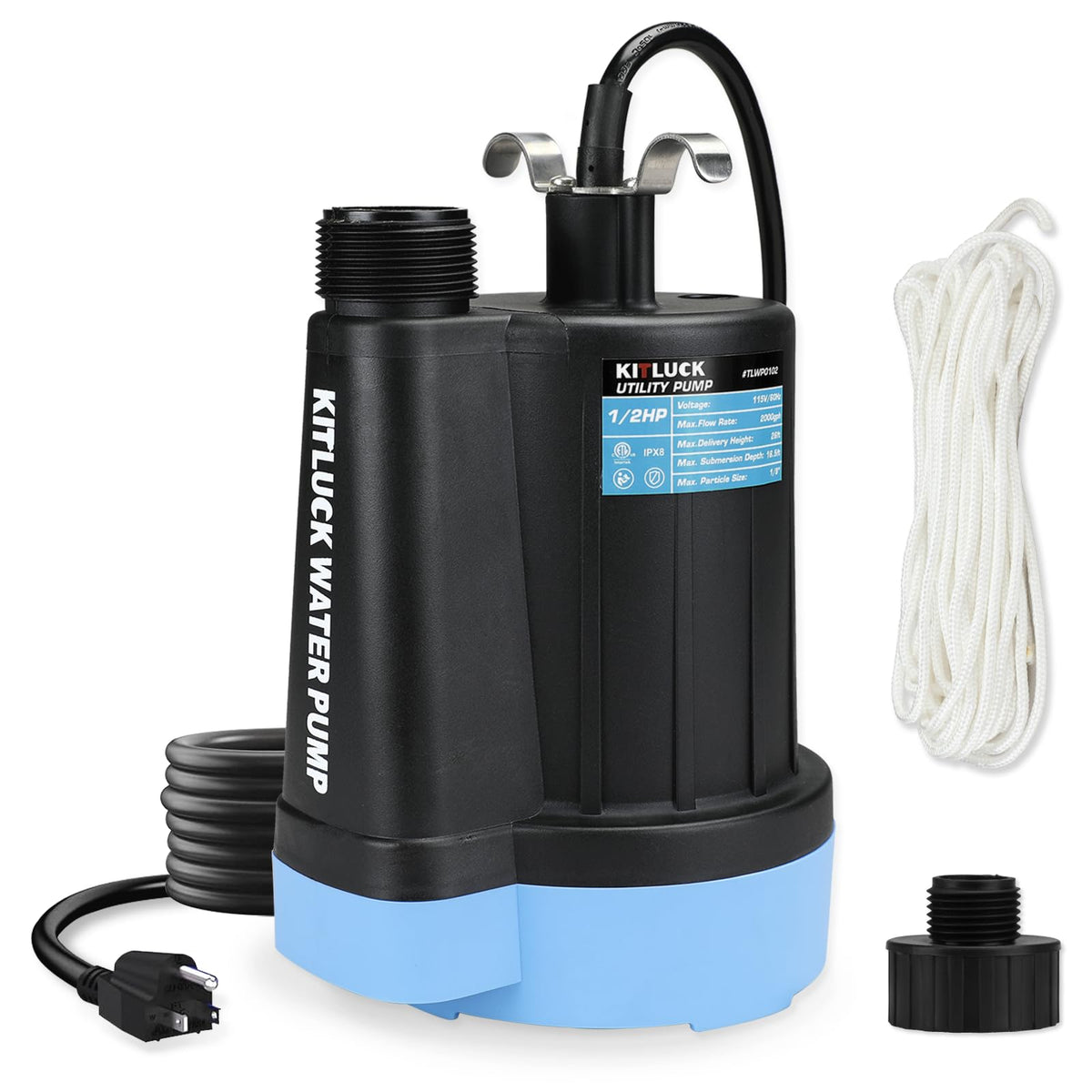 Submersible Water Pump, 1/2HP Thermoplastic Sump Pump - Image 1