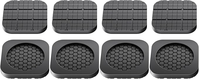 DEWEL Anti Vibration Pads for Washing Machine, Washer and Dryer Pedestals, 8 Pcs Rubber Washer Foot Pads Shock Absorbing & Non-Slip for Laundry Room