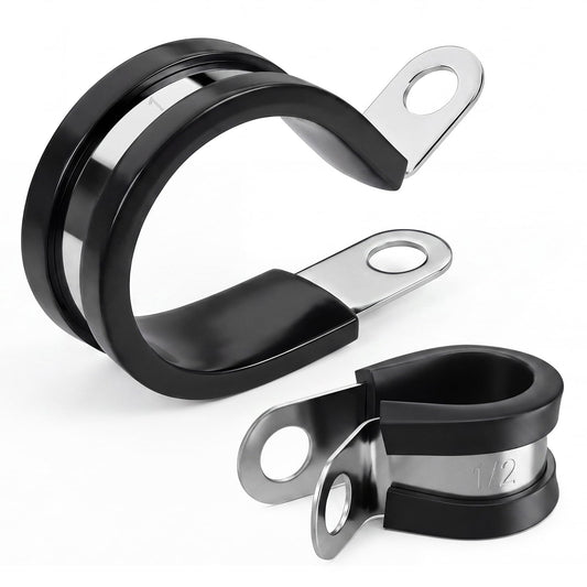 20 Pack 304 Stainless Cushioned Pipe and Cable Clamps Kit - Image 1