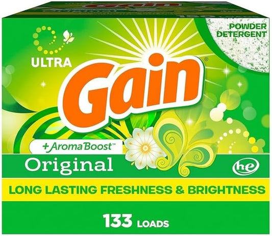 Gain Powder Laundry Detergent, Original Scent, 133 Loads, 123 OZ