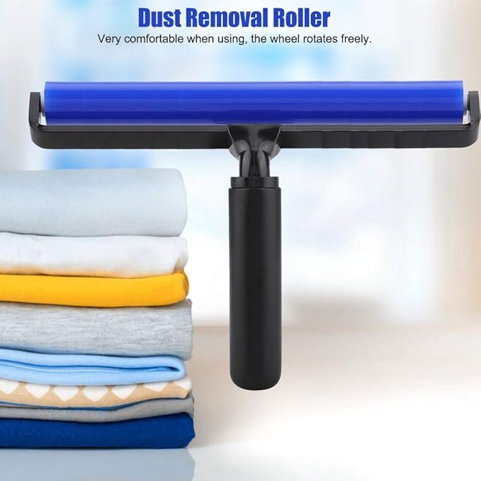 12 Inch Silicone Manual Roller Anti-Static Cleaner Tool,Under The Action of Static Electricity,Small Impurities Will be Adsorbed on The Drum