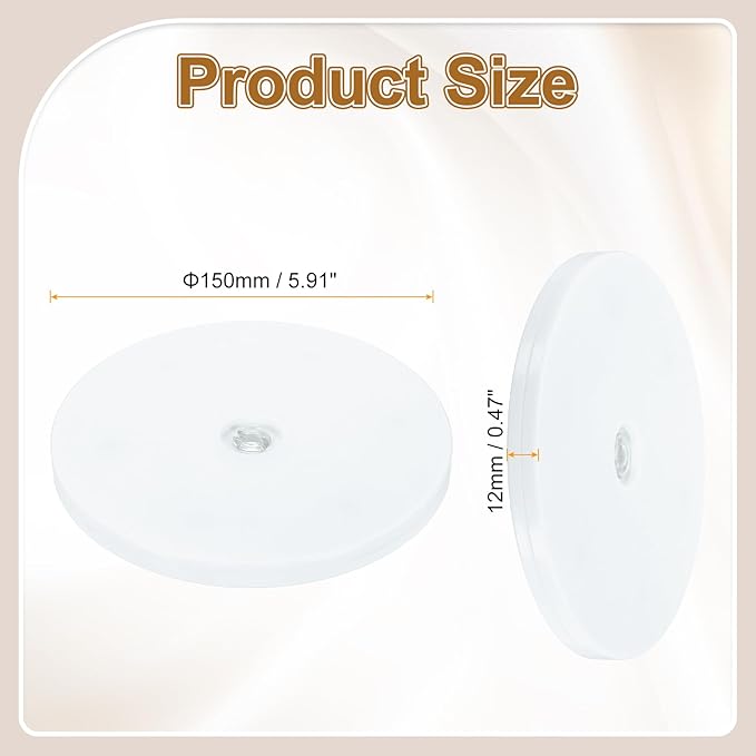 uxcell 1Pack Acrylic Lazy Susan Turntable, 6" Spinner Lazy Susan Turntable Organizer, Acrylic Ball Bearing Rotating Tray for Pantry Spice Rack Decorating, White