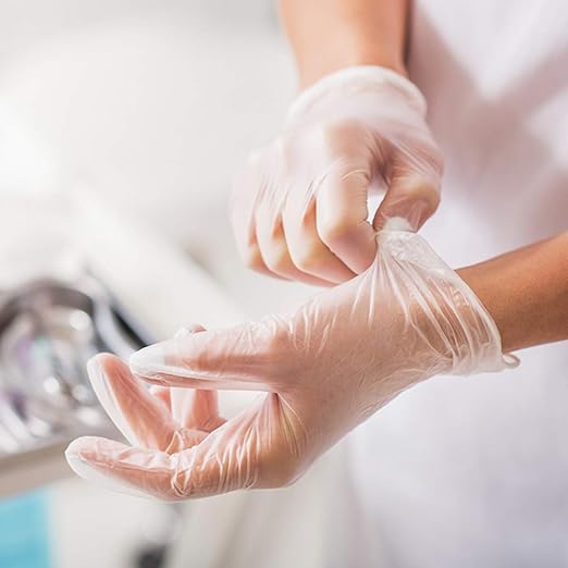 Basic Medical Clear Vinyl Exam Gloves - Latex-Free & Powder-Free - VGPF-3004 (Case of 1,000), Xtra Large