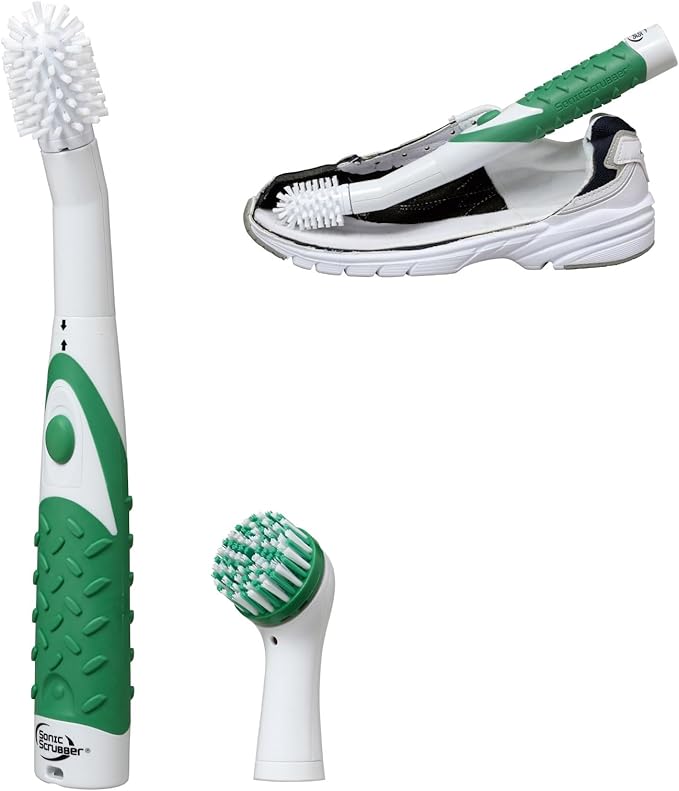 Sonic Scrubber – Shoe Cleaning Power Brush | Dual Heads for Inside & Out | Deep-Clean Tool for Sneakers, Boots & More | 2 Brush Heads Included