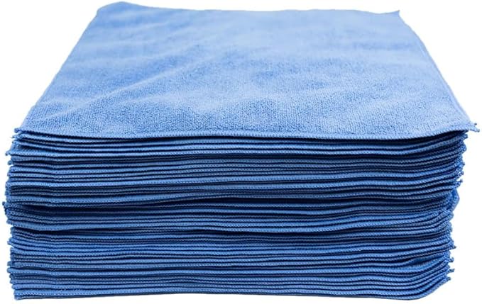 Maxshine Universal 50-Pack 16”x16” 380GSM Microfiber Cleaning Towels – Lint-Free & Ultra-Absorbent Car Detailing Towels – Scratch-Safe Multipurpose Cleaning Cloths for Garage & Home (Blue)