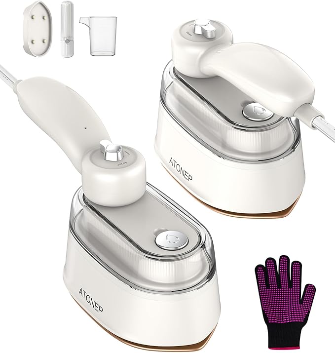 Portable Travel Steamer for Clothes, 2-in-1 Steamer & Iron for Clothes, Handheld Rotatable Garment Steam Iron, 1100W 10S Fast Heat Up for Wrinkle Remover for Dress Shirts for Home 110-120V