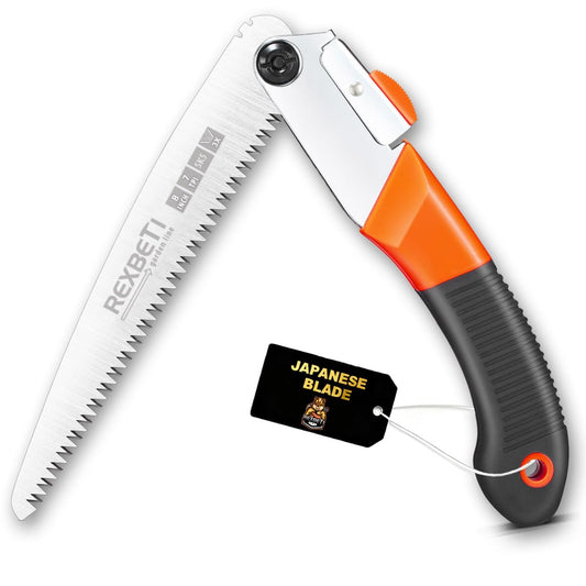 REXBETI 8-Inch Folding Hand Saw, Pruning Saw for Tree Trimming - Image 1