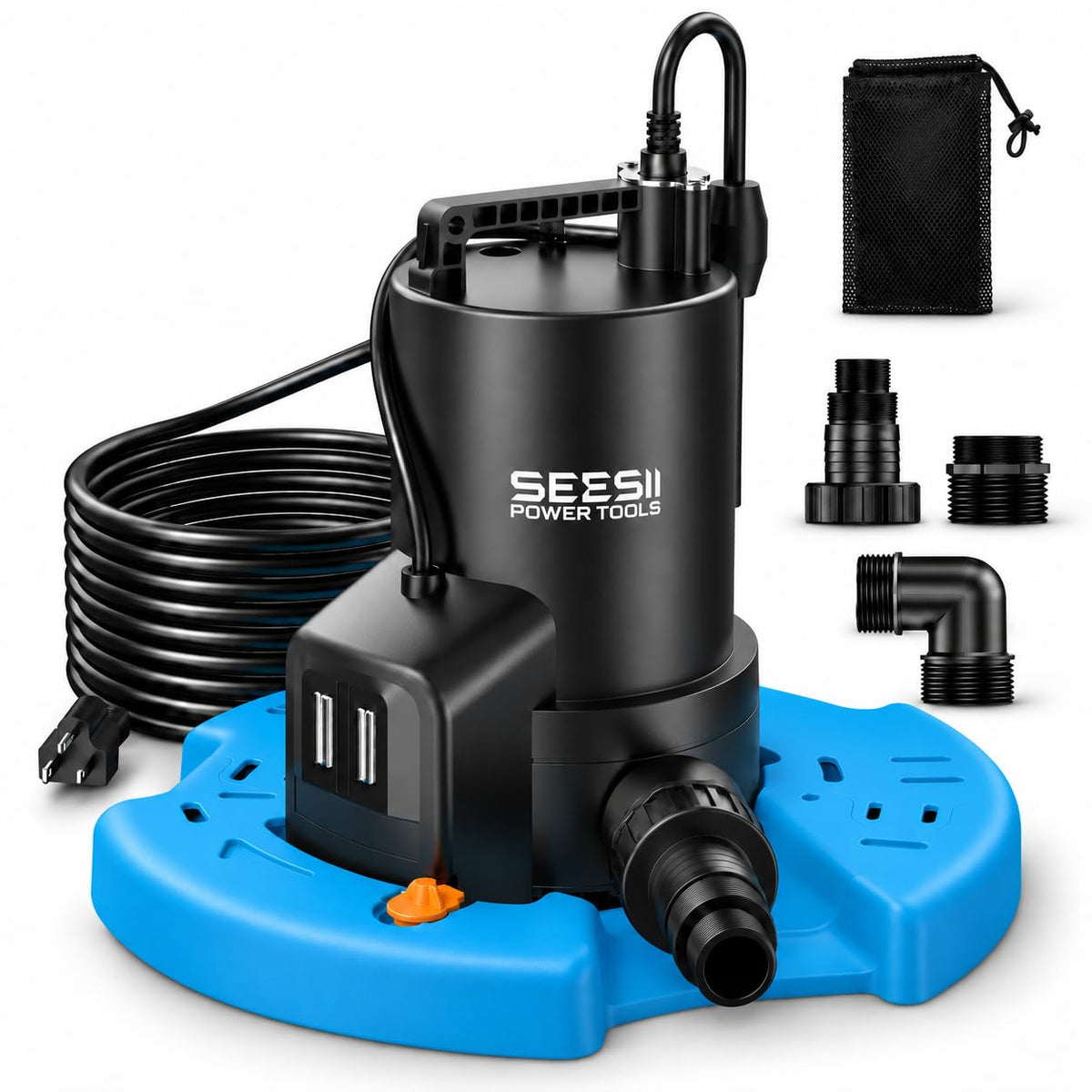 SEESII Automatic Pool Cover Pump, 1/3 HP 3035 GPH - Image 1