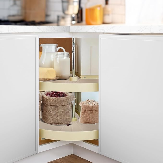 Lazy Susan Turntable Organizer - 28 Inch Rotating Tray for Kitchen Cabinet, Dining Table, Countertop