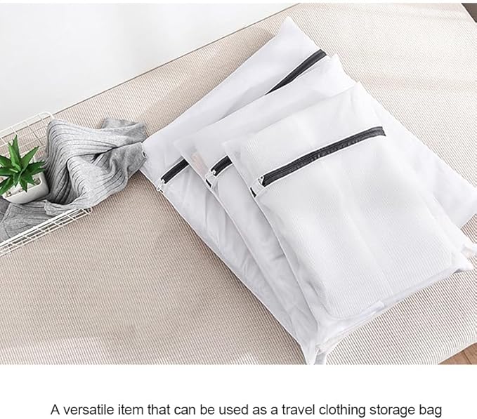 Laundry Bags for Washing Machine – 2 Pack Mesh Wash Bags (Large & Medium) for Clothes, Underwear, and Delicates – Durable Zipper with Protector, Anti-Deformation & Anti-Snag Laundry Nets