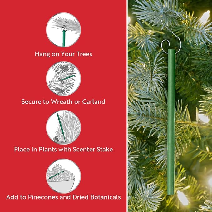 Scentsicles O Christmas Tree Scented Christmas Ornaments with Hooks - 2 Bottles (12 Sticks Total)