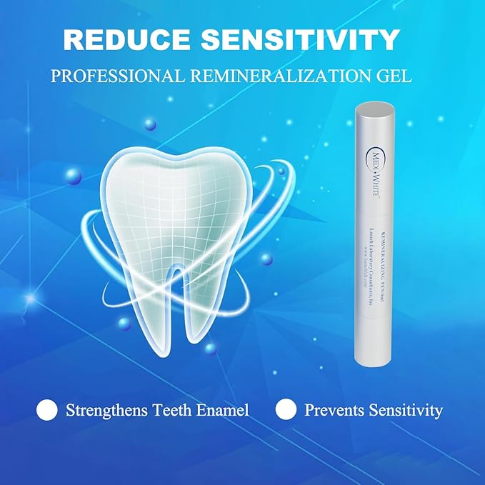 Bright & Protective Teeth Whitening Kit with Whitener Pen & Remineralization Gel Pen for Sensitive Teeth, On-The-go whitening Applicator, Whitening Pen for Stain Removal, Travel-Friendly