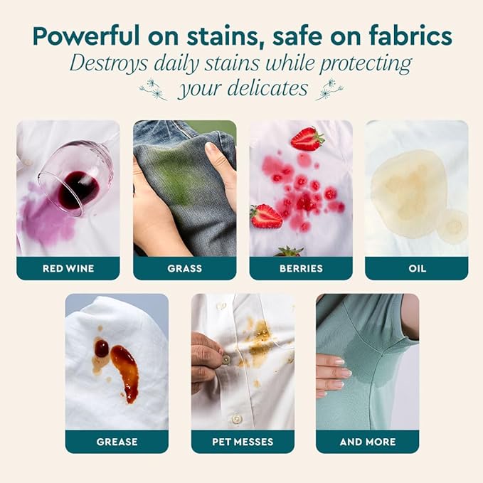 Puracy 12oz Stain Remover Laundry Stain Remover Spray for Clothes, Enzyme-powered Natural Liquid Laundry Detergent 48oz Refill Free & Clear 12oz & Fresh Linen 48oz Bundle