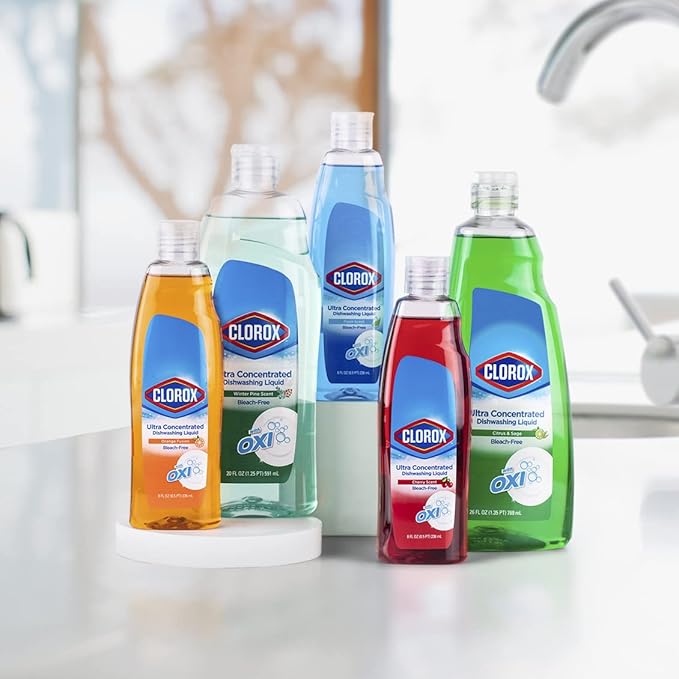 Clorox Ultra Concentrated Dishwashing Liquid Dish Soap with Oxi, Fresh Scent, 26 Fl Oz | Bleach-Free, Powers Through Grease, Perfect for Dish washing and Cleaning Dish Detergent Liquid