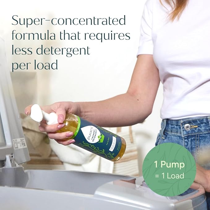 Puracy Laundry Detergent Refill - Enzyme-Powered Liquid Detergent Concentrate, Natural Laundry Detergent Seen on TikTok, Non-Toxic (Free & Clear, 48 fl oz, 192 Loads) (Pack of 2)