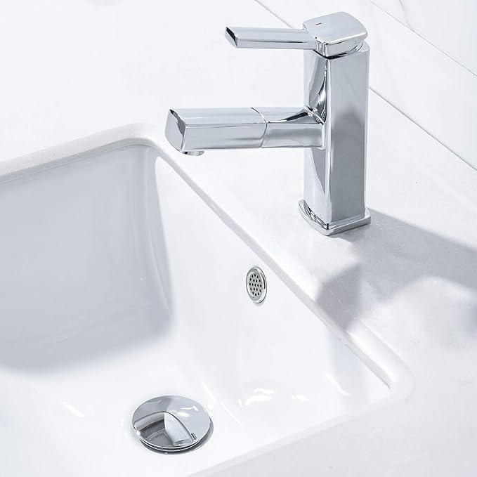 KAIYING Pop Up Drain, Bathroom Sink Drain Stopper with Overflow, Vessel Sink Drain Assembly with Detachable Basket Stopper, Anti-Explosion and Anti-Clogging Drain Strainer (Chrome)