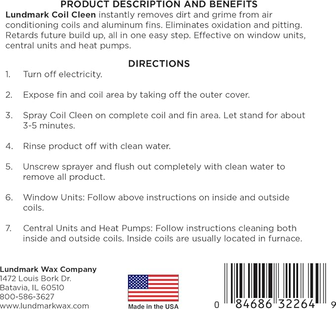 Lundmark Coil Cleen, Air Conditioning Fin & Coil Cleaner, 1-Gallon, 3226G01-2